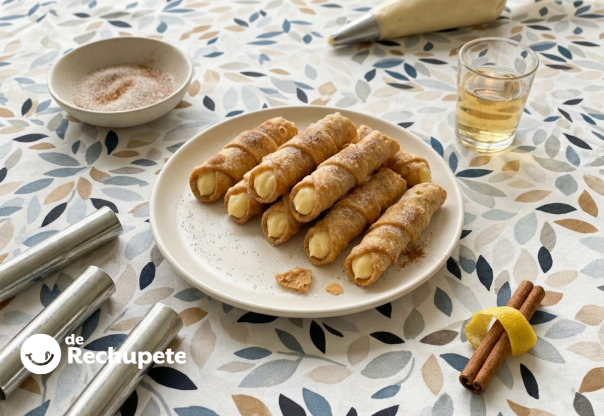 Cañas de Cervera, el dulce riojano de crema que se rellena al final