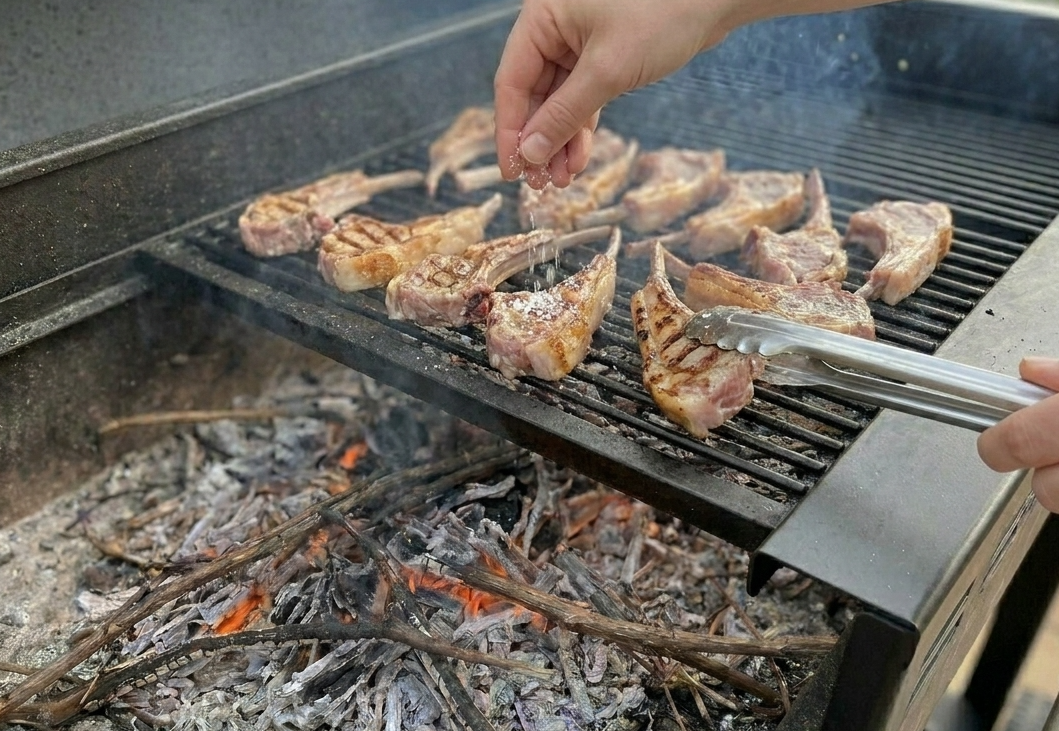Chuletillas al sarmiento, la brasa más riojana para disfrutar el cordero