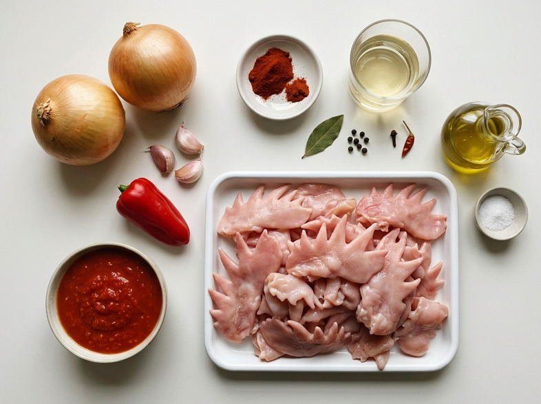 Crestas de gallo guisadas, una receta de casquería con salsa para mojar pan