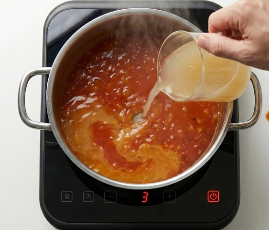 Crestas de gallo guisadas, una receta de casquería con salsa para mojar pan