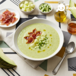 Gazpacho de melón, sin tomate y con jamón crujiente
