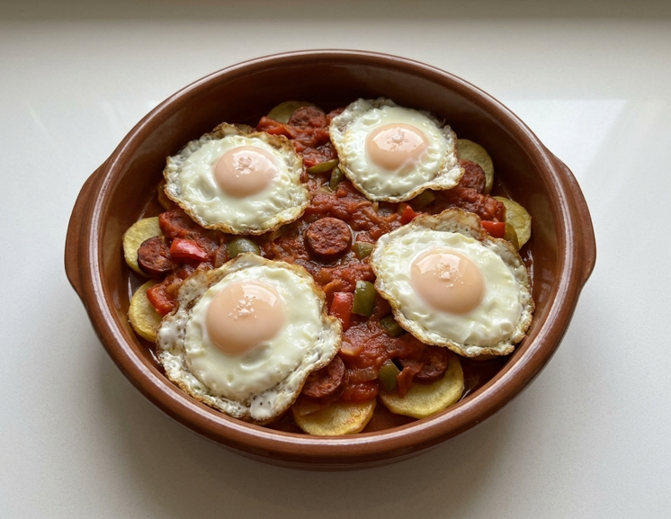 Huevos a la riojana, un plato de sartén para mojar pan sin pensárselo mucho