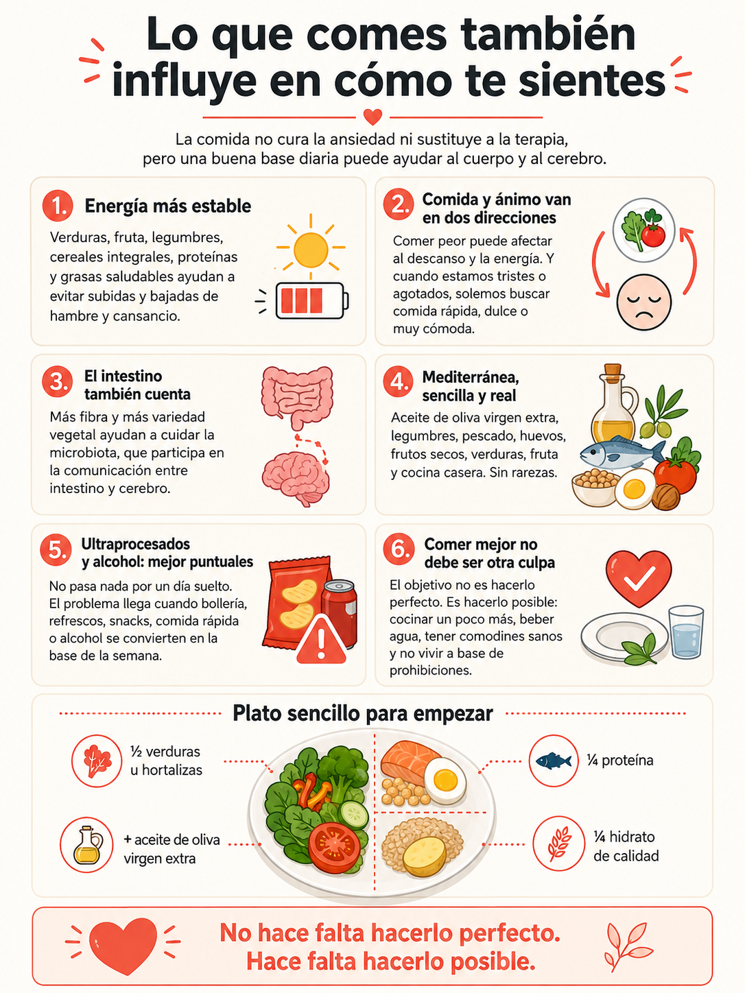 Alimentación y salud mental: cómo influye lo que comemos en cómo nos sentimos