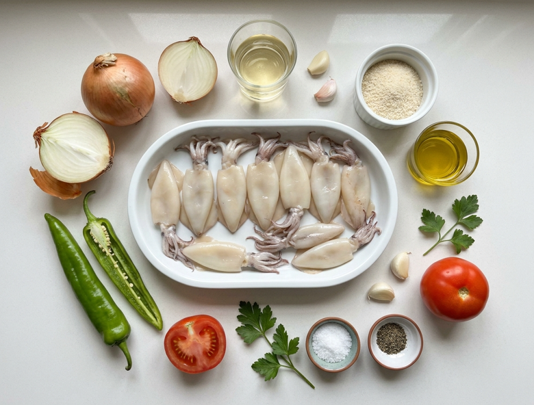 Maganos encebollados, una cazuela cántabra con calamar pequeño