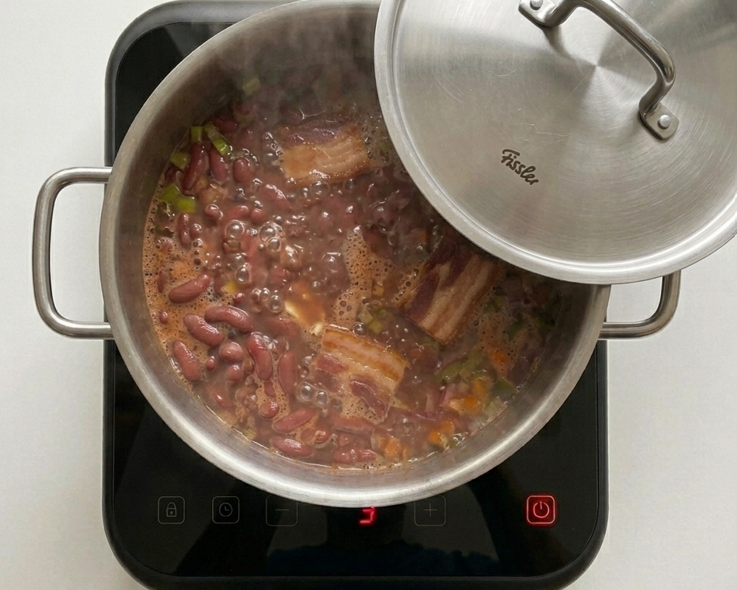 Olla ferroviaria de alubias, la putxera más clásica para cocinar a fuego lento