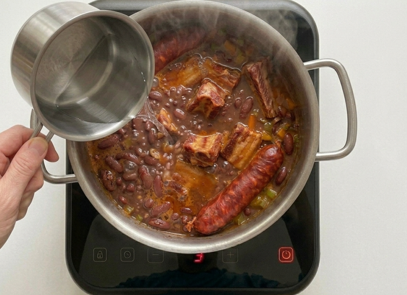 Olla ferroviaria de alubias, la putxera más clásica para cocinar a fuego lento