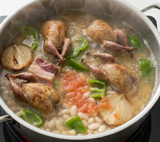 Pochas con codornices. Receta riojana de cuchara para comer bien