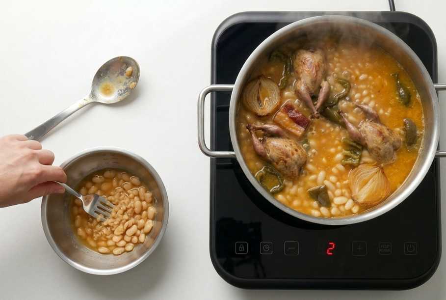 Pochas con codornices. Receta riojana de cuchara para comer bien