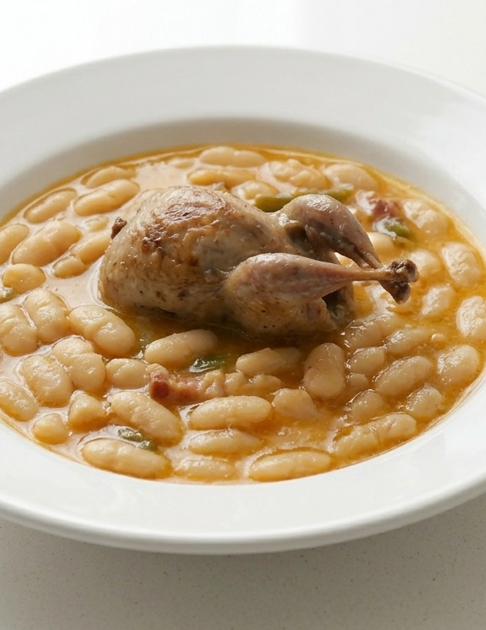Pochas con codornices. Receta riojana de cuchara para comer bien