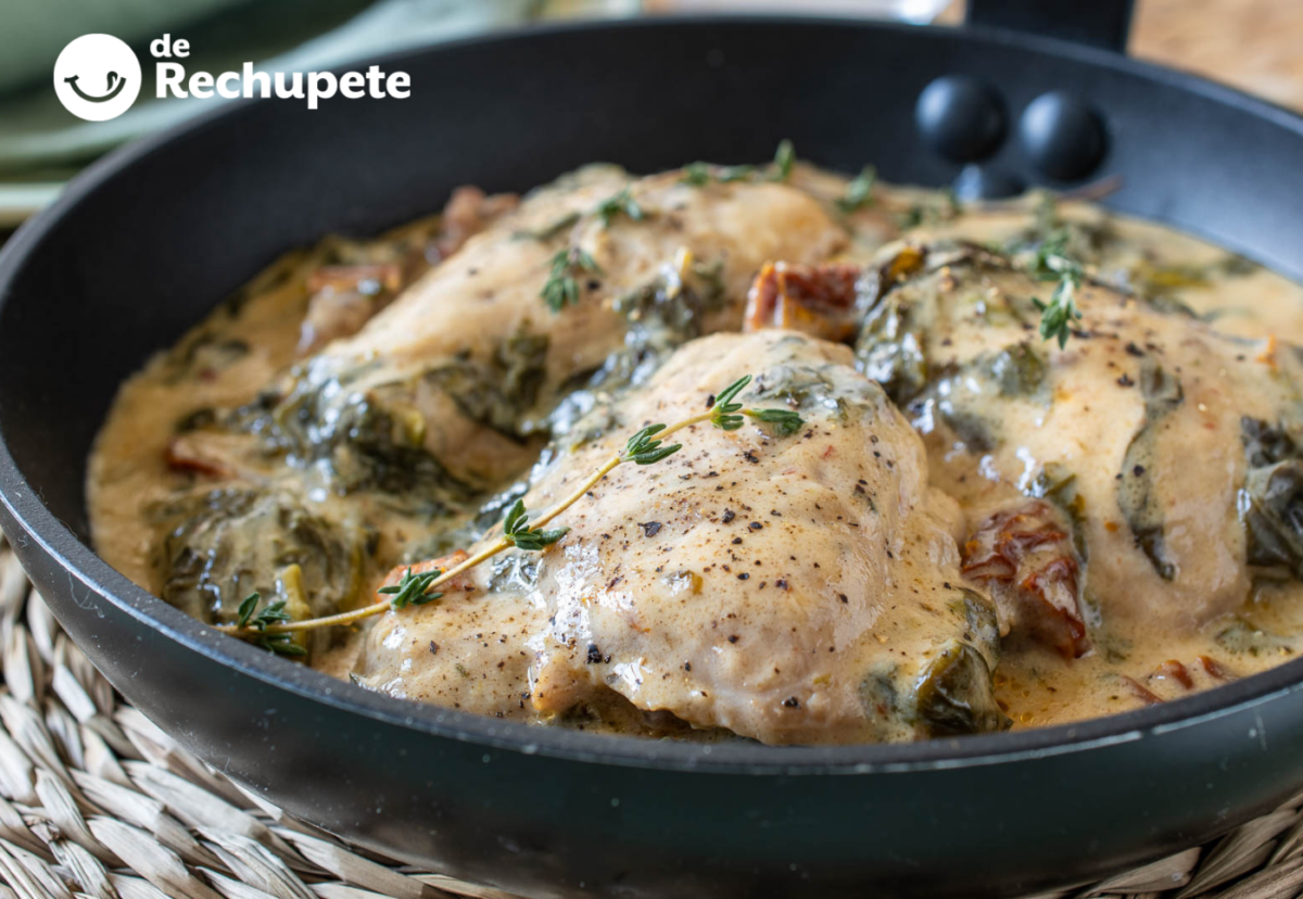 Pollo a la toscana: receta cremosa con tomate seco y espinacas, fácil y rápida