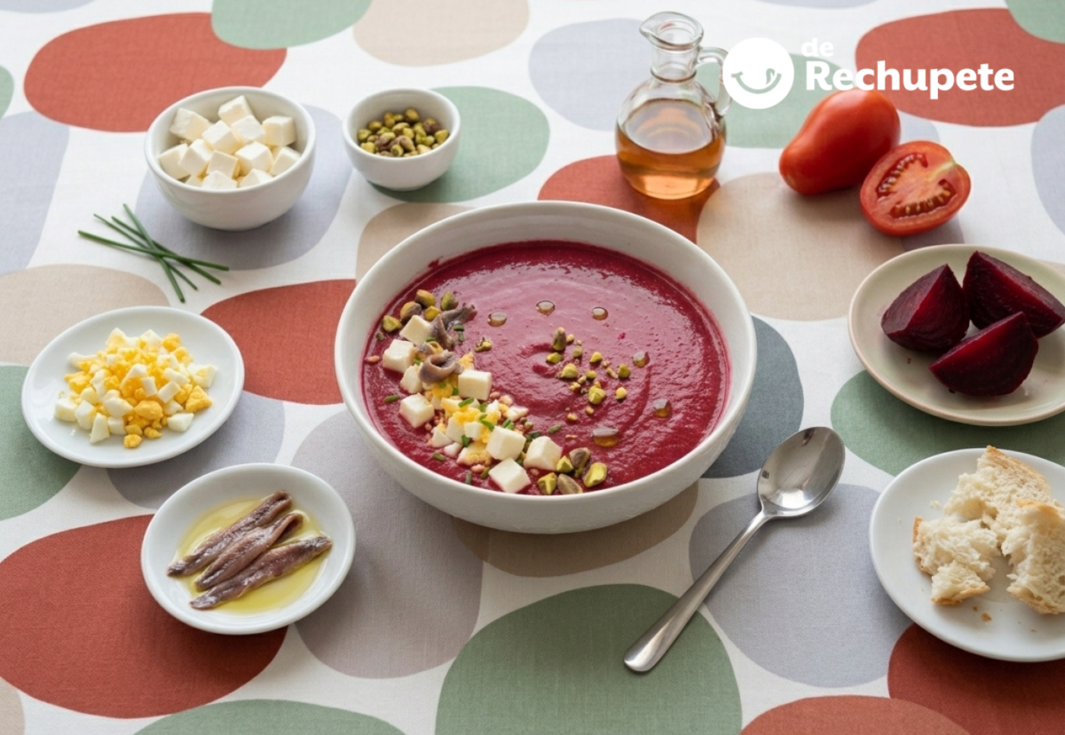 Salmorejo de remolacha, color intenso sin perder el punto del tomate