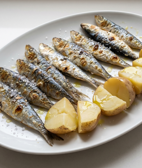 Sardinas asadas con cachelos, San Juan en versión gallega y comestible