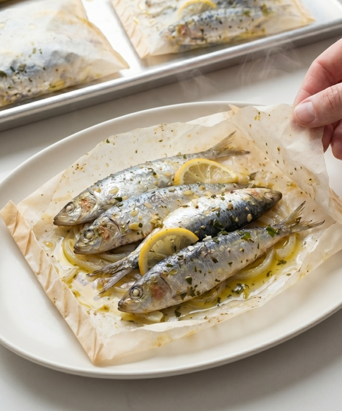 Sardinas en papillote, la forma más limpia de asarlas en casa