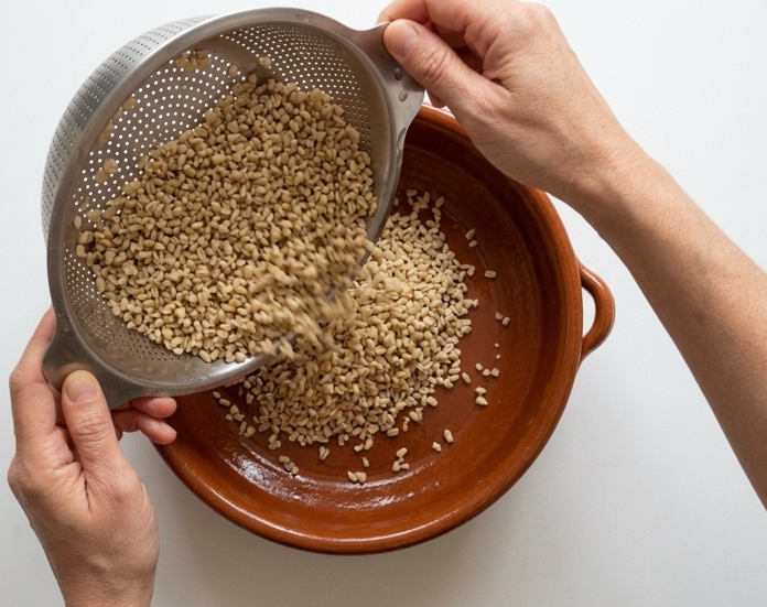 Arroz de la tierra menorquín, una receta de matanza hecha con trigo roto