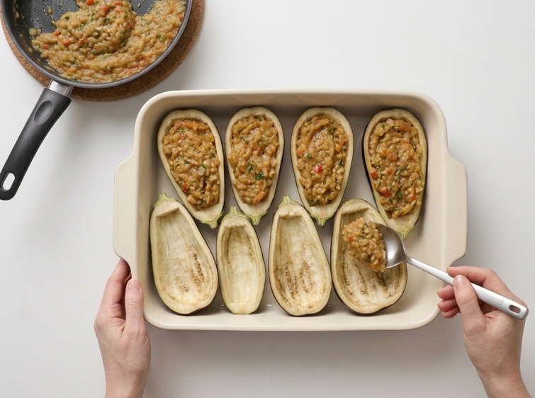 Berenjenas rellenas a la menorquina, la versión tradicional sin carne