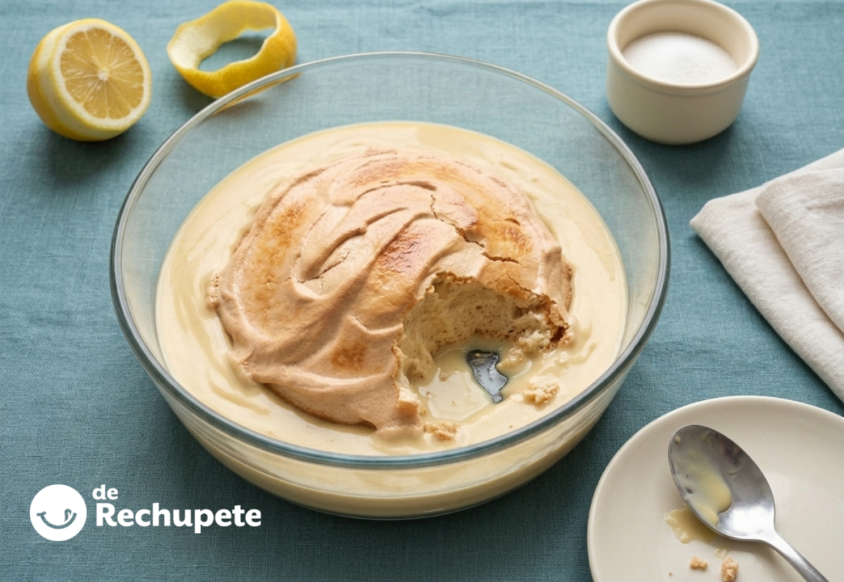 Canónigo lebaniego, merengue caramelizado al horno sobre natillas
