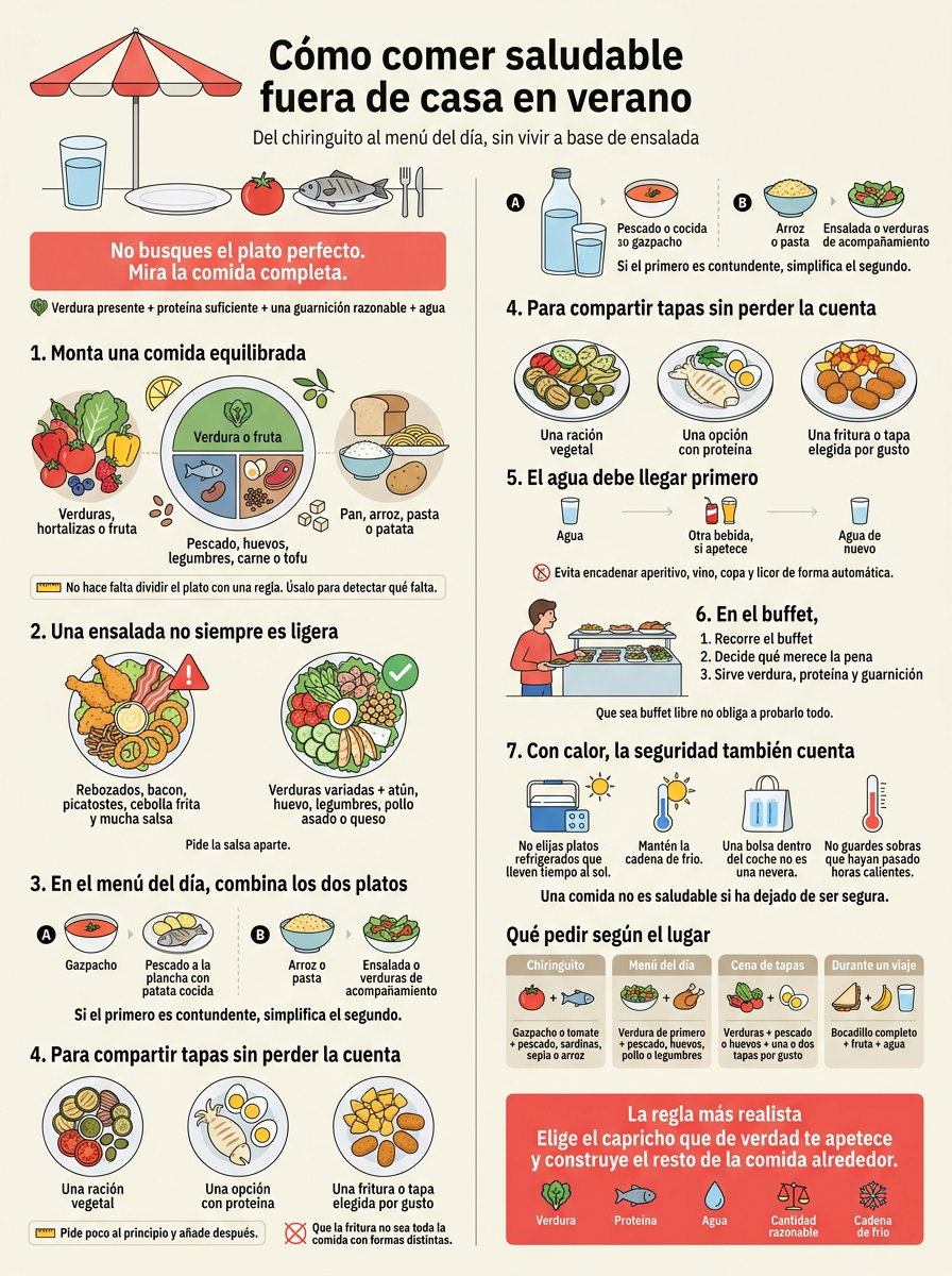 Cómo comer saludable fuera de casa en verano, del chiringuito al menú del día