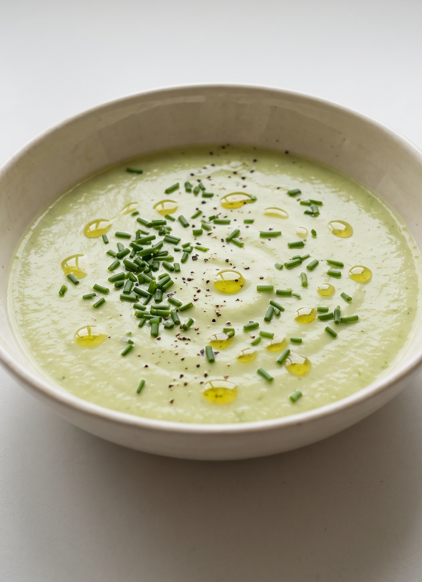 Crema fría de calabacín, cremosa sin quedar pesada
