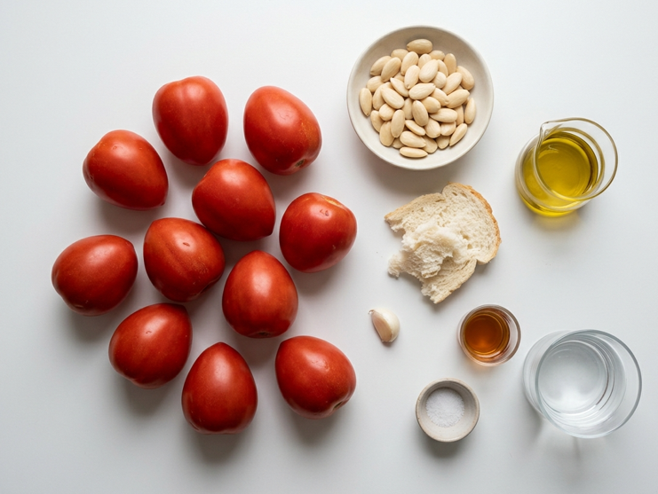 Crema fría de tomate y almendra, a medio camino entre el gazpacho y el ajoblanco