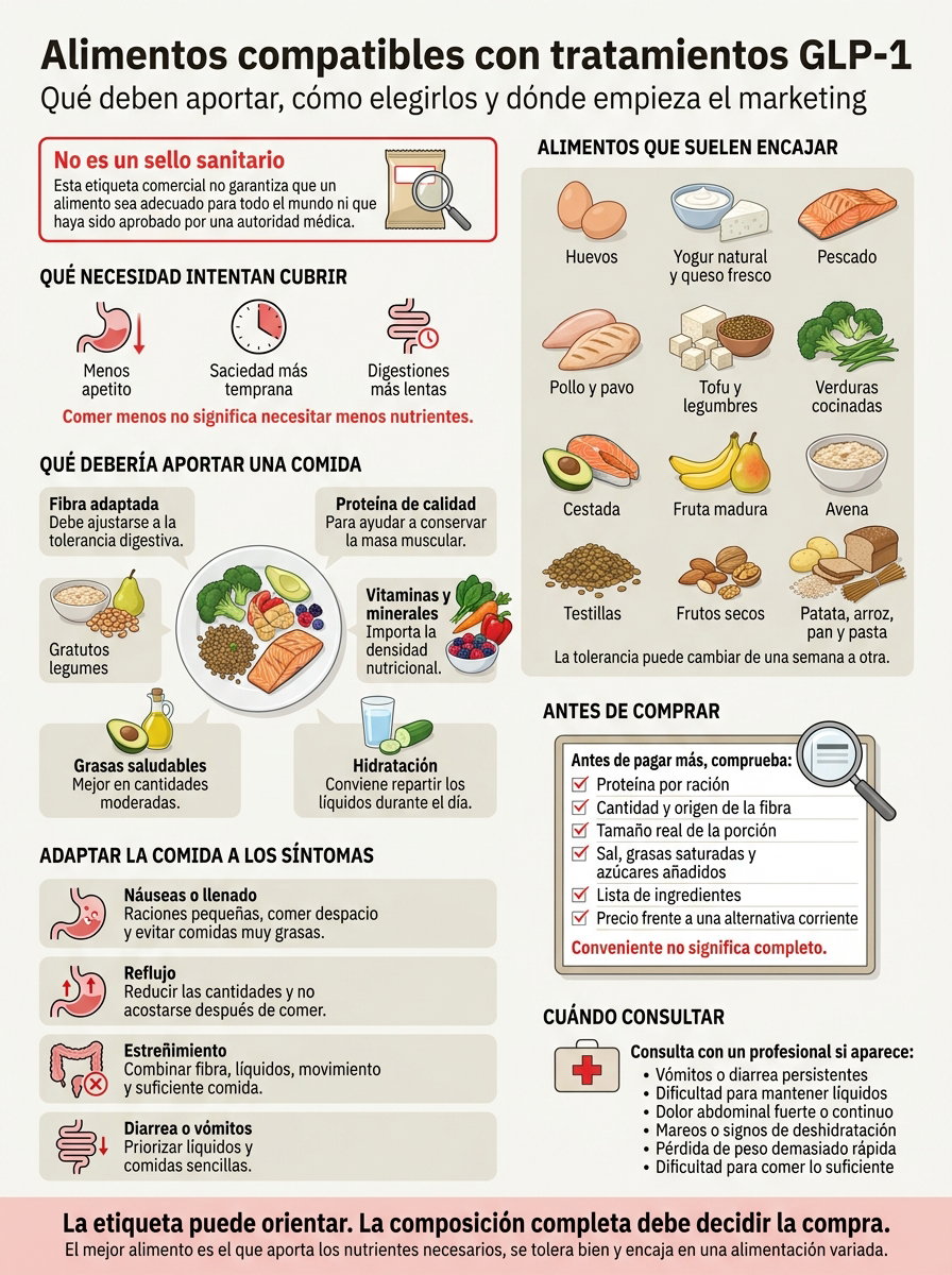 Alimentos «GLP-1 friendly»: qué significa esta etiqueta y qué hay de verdad detrás