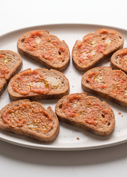 Pa amb oli mallorquín, la versión básica con tomate de ramallet