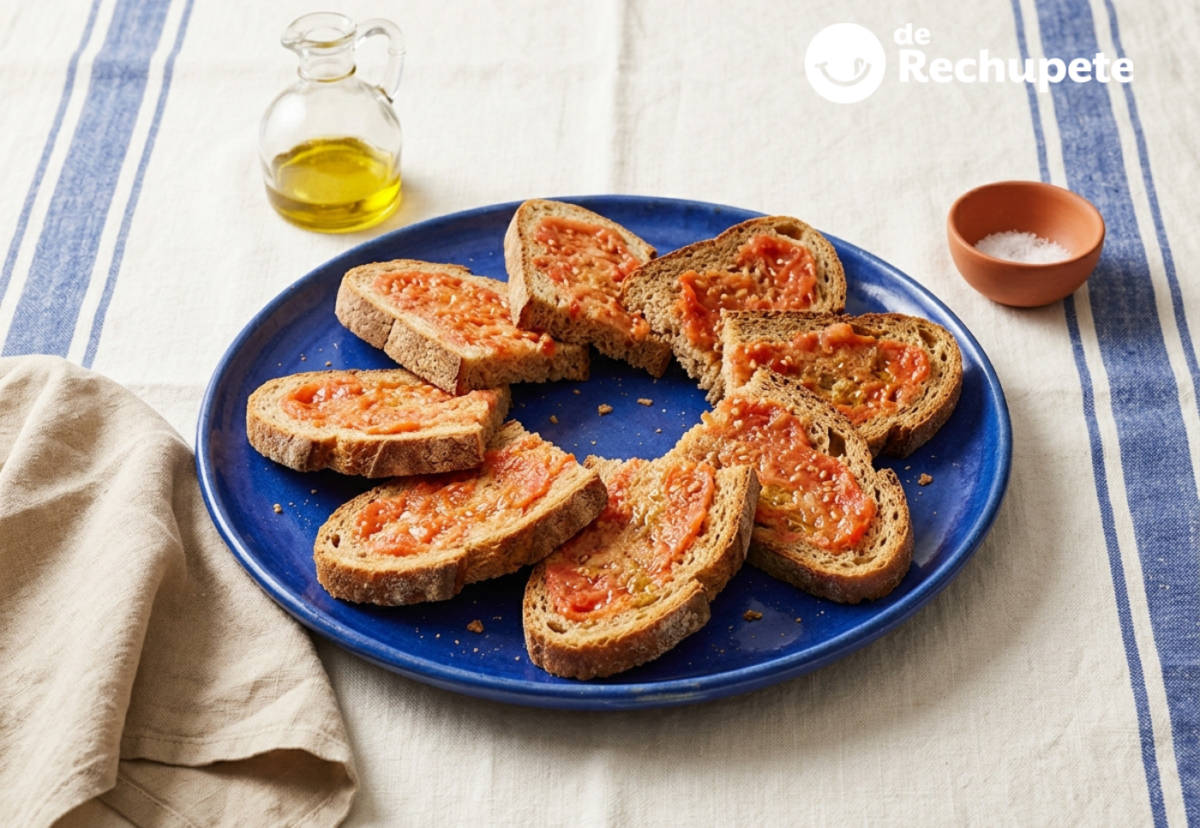 Pa amb oli mallorquín, la versión básica con tomate de ramallet
