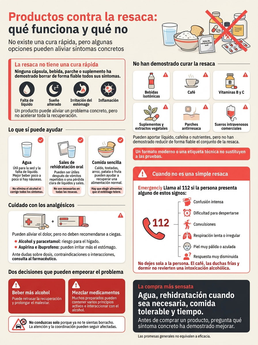 Productos para combatir la resaca que realmente funcionan: qué merece la pena comprar y qué no