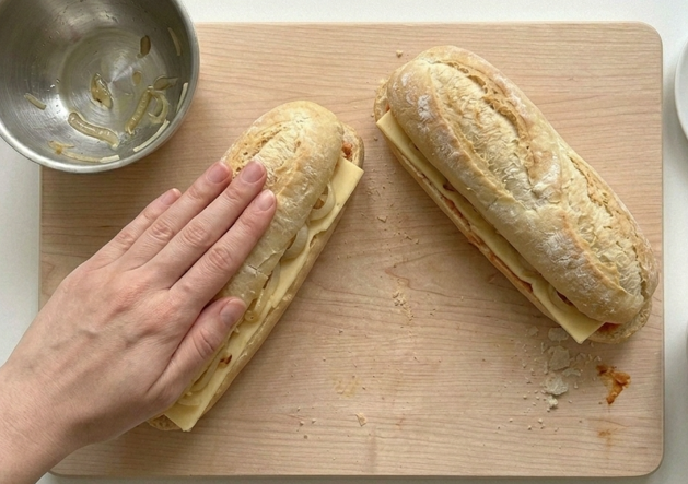 Almussafes, el bocadillo valenciano de sobrasada, queso y cebolla
