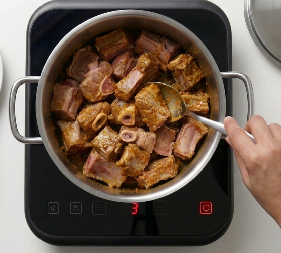 Aloo gosht pakistaní, el guiso de cordero y patatas con caldo especiado