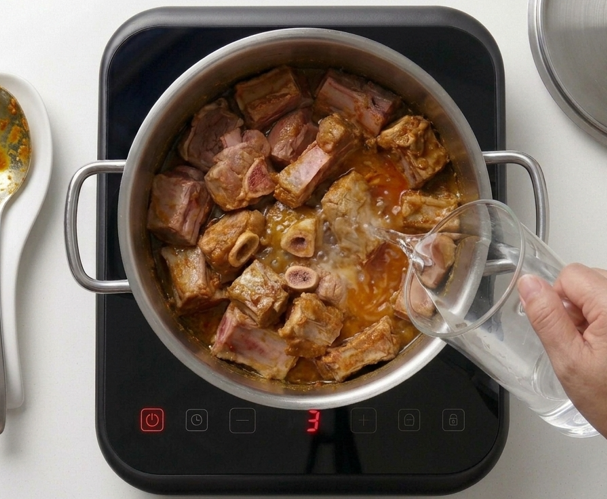 Aloo gosht pakistaní, el guiso de cordero y patatas con caldo especiado