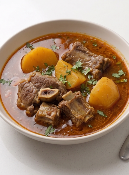 Aloo gosht pakistaní, el guiso de cordero y patatas con caldo especiado