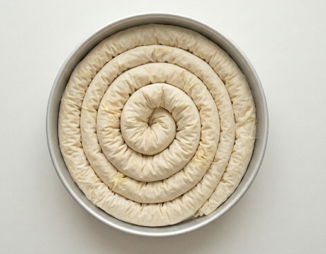 Banitsa búlgara, pastel salado de queso con masa filo