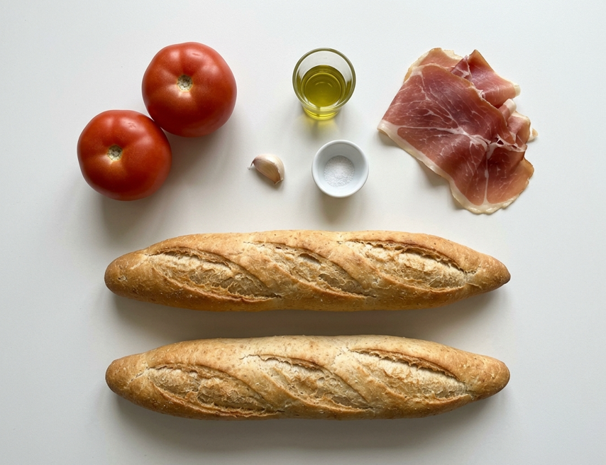Bocadillo La Catalana de Murcia, el clásico de jamón serrano y tomate de los bares murcianos