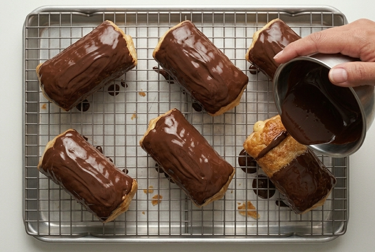Cañas de chocolate rellenas de crema, un clásico de las meriendas de la EGB
