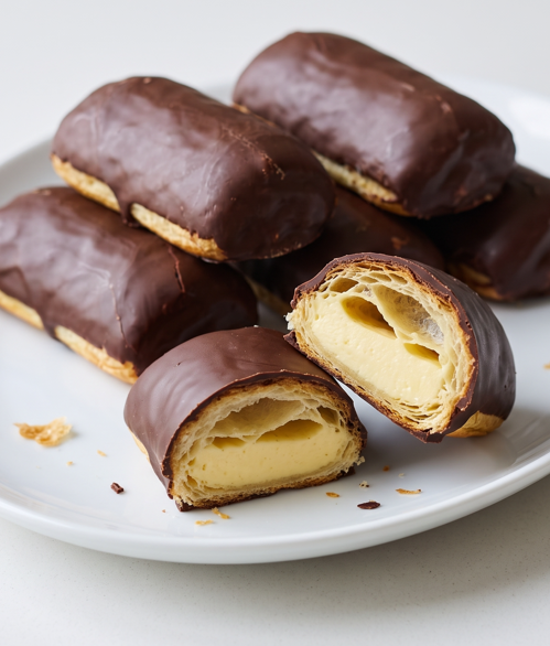 Cañas de chocolate rellenas de crema, un clásico de las meriendas de la EGB