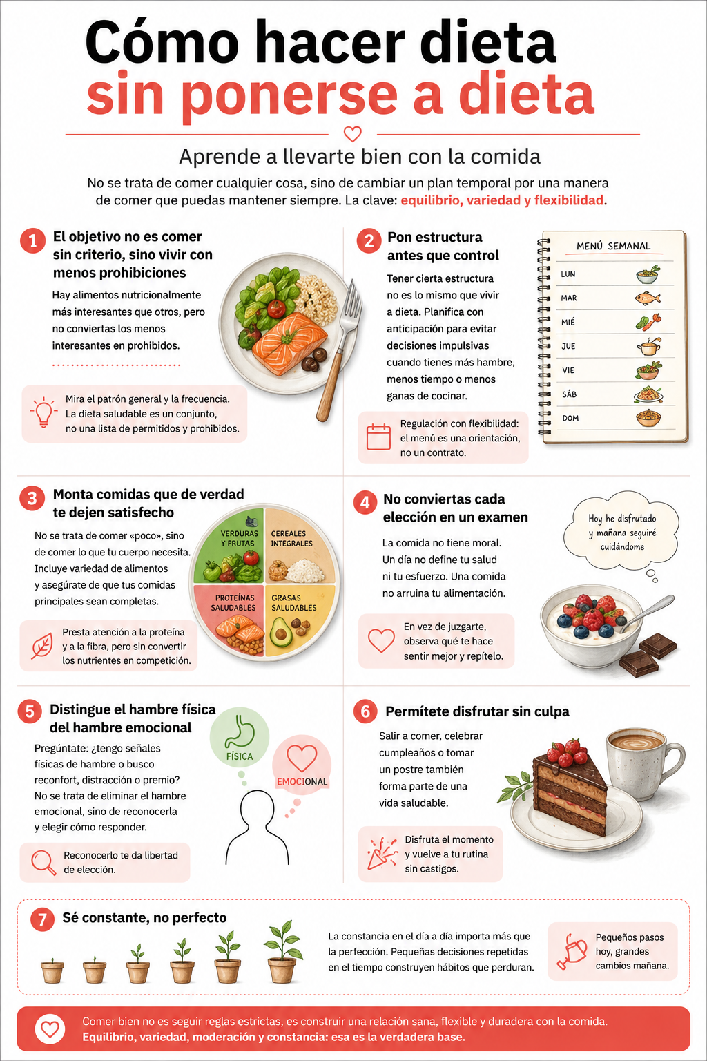 Cómo hacer dieta sin ponerse a dieta. Aprende a llevarte bien con la comida