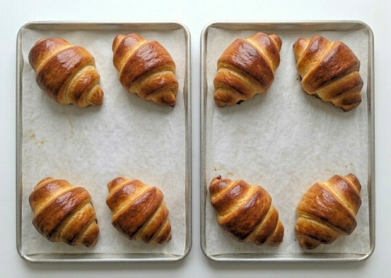 Cuernos rellenos de chocolate, el bollo de pastelería que no lleva hojaldre