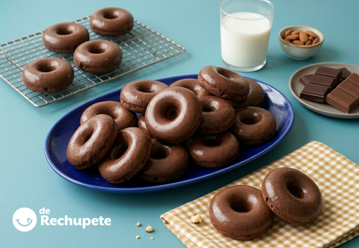 Donettes clásicos, la versión horneada con miga tierna y baño de chocolate