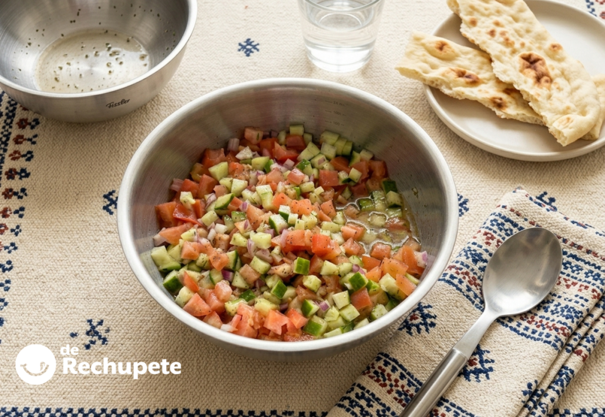 Ensalada Shirazi, la ensalada iraní que se corta en dados diminutos