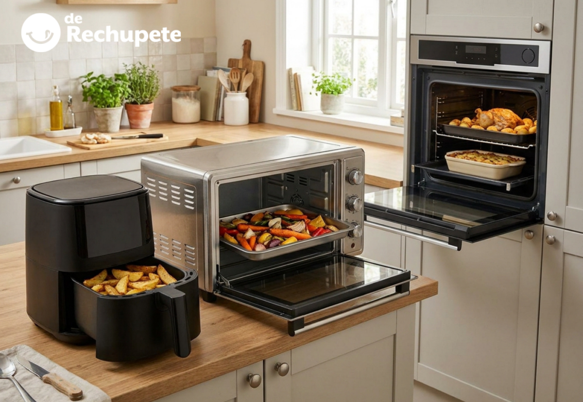 Freidora de aire, mini horno u horno: cuál compensa más según lo que cocines
