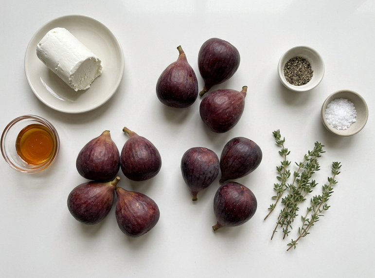 Higos asados con queso de cabra y miel, un entrante templado con contraste dulce y salado