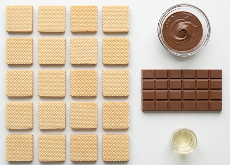 Huesitos caseros, capas crujientes cubiertas de chocolate