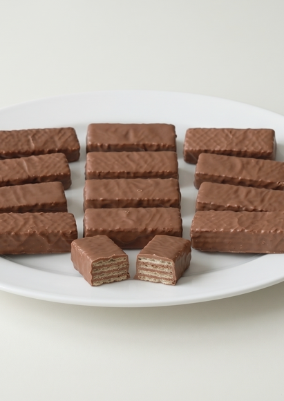 Huesitos caseros, capas crujientes cubiertas de chocolate
