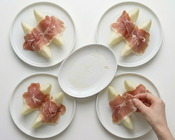 Melón con jamón clásico, la versión sencilla de toda la vida