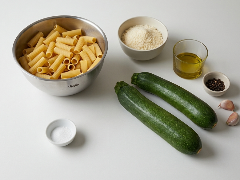 Pasta cremosa con calabacín y parmesano