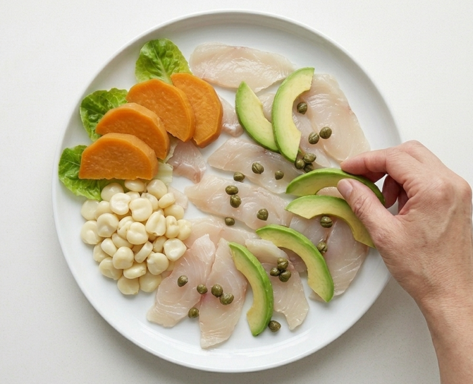 Tiradito apaltado, la versión peruana con corvina y palta en láminas