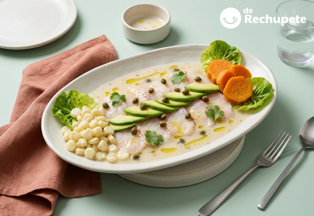Tiradito apaltado, la versión peruana con corvina y palta en láminas