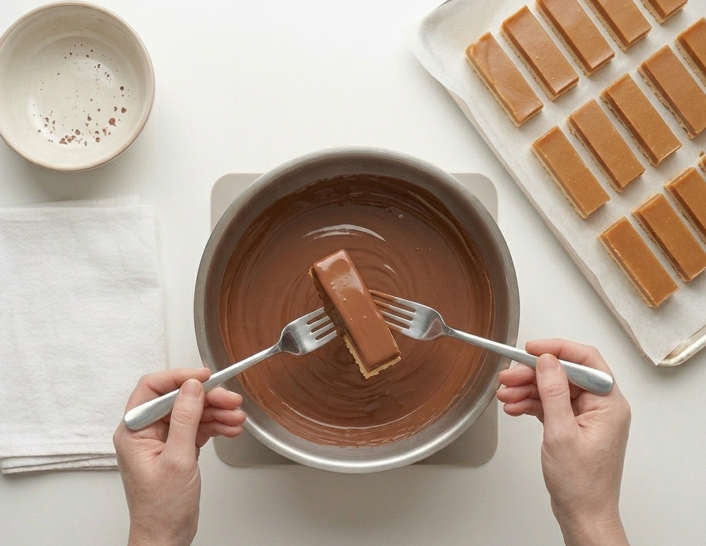 Twix caseros, la versión que se corta limpia y se muerde sin esfuerzo