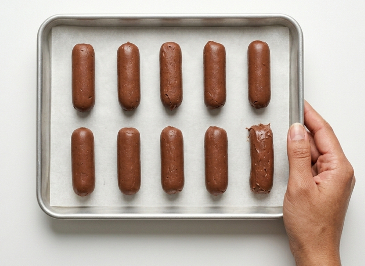 Zebras rellenas de cacao, con su cobertura blanca y las rayas de chocolate