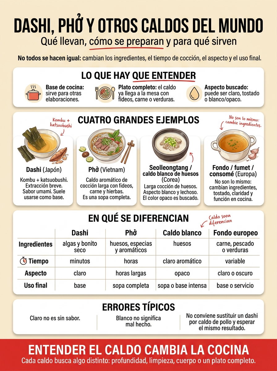 Dashi, phở y otros caldos del mundo: qué llevan, cómo se preparan y para qué sirven